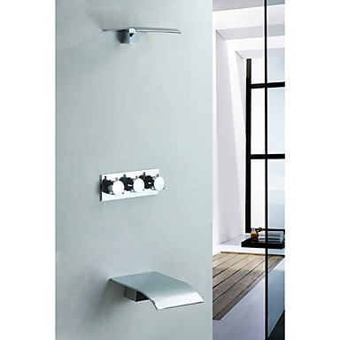 Preisvergleich Produktbild Contemporary Chrome Wall Mount Rain Shower Taps