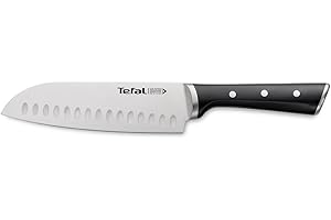 Tefal Ice Force – Cuchillo Santoku 18 cm | Acero Inoxidable Alemán, Tecnología Ice Force -120°C, Corte Preciso, Mango Remachado, Resistente a la Corrosión y Lavavajillas
