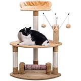 [Gesponsert]CO-Z Katzenkratzbaum Kratzbaum Katzenbaum Katzenturm Kletterbaum katzenmöbel Spielbaum Spielhaus Cat Tree Möbel mit Spielzeug stabil 84cm Höhe braun