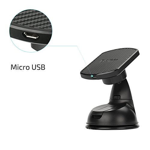 Handyhalterung kabelloses Laden - PITAKA Magnet Wireless Charging Windschutzscheibe Autohalterung [Saugnapf Magmount Qi] 360 Grad Rotation Handyhalter mit Saugnapf fÃ¼r Qi Smartphones