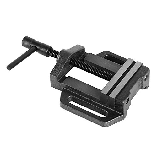 EBERTH Maschinenschraubstock für Bohrständer Heimwerker (100 mm, Spannbreite 90 mm, Stahlguss, ca. 3 kg, massive Bauweise) schwarz