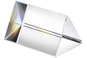 MIOAOA Mini Glass Crystal Triangular Prism, Rainbow Maker for Light Refraction Spectrum Learning, Photography Science Physics Teaching Prop (5cm)