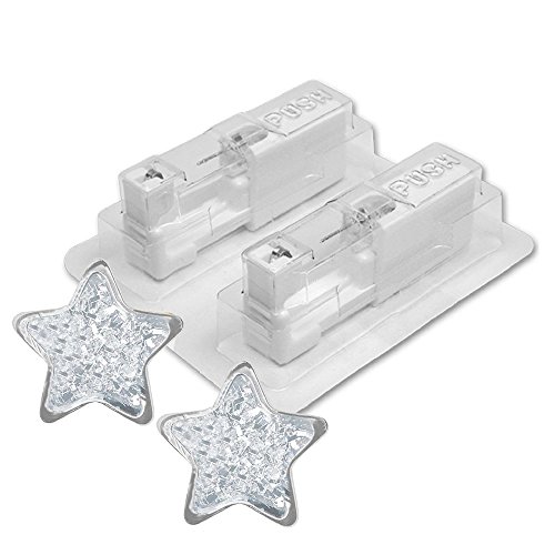 1 par studex Key2Life - Pendientes estrella Glitter Blanco