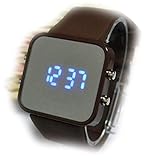 Armbanduhr Unisex Sportuhr LED Spiegel Uhr Frauen Display Silikon Uhren Herren Armbanduhr