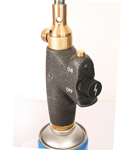Profi Turbo Lötbrenner Lötpistole Gas-brenner 3,5 KW Lötlampe mit Piezo-Zündung und Feststellknopf - 4