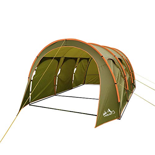 HUKOER Tente de Camping Pliable Tente Tunnel Familiale Gigantesque pour 10 Personnes (450 cm x 310 cm, Hauteur 205 cm)