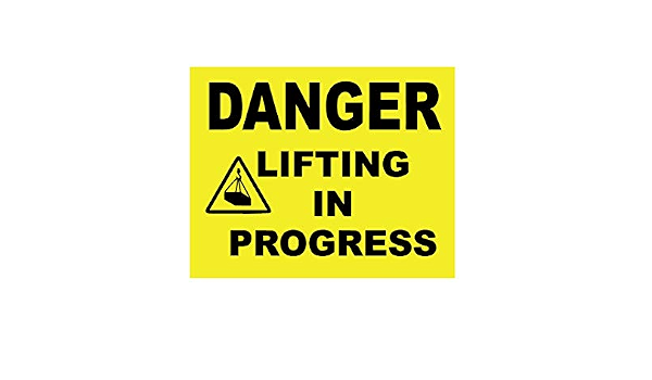 Sign Ever Danger Lifting In Progress Sign Board With Double Side Adhesive Tape Vinyl Sticker With Forex Board Black White 8x8 Inch Home Office Restaurant Hotel Hospital Theater Engineering Construction Caution Amazon In Industrial Scientific