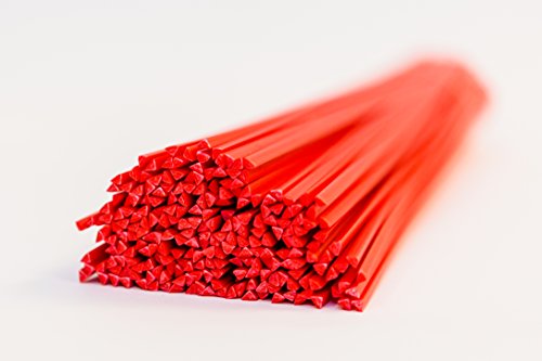 Plastic Solutions UK ABS Plastic Welding Rods - 3mm, Triangle Shape, Red, Pack Of 30 Pieces