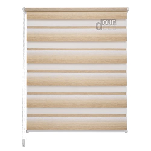 ourdeco® Doppel-Rollo, Duo-Rollo mit Farbverlauf / 60 x 150 cm braun / lichtdurchlässig, blickdicht / Farben: Verlauf Braun, Verlauf Sand / Klemmen=Montage ohne Bohren=Smartfix=Klemmfix=Easy-to-fix - 4