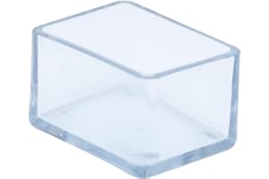 Flyshop Protectores de Suelo para Patas de Silla de 1" x 1-3/8", 25 x 35 mm, para Muebles, Puntas de Patas antiarañazos, Fundas de Patas de PVC, rectangulares, Transparentes, 16 Piezas