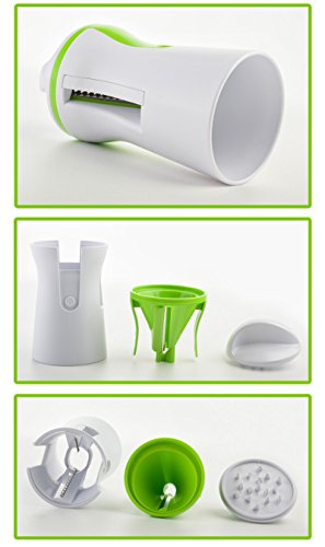 KEYNIS Spiralschneider Hand für Gemüsespaghetti kartoffel,Zucchini Spargelschäler,Gurkenschneider, Gurkenschäler,Möhrenreibe Möhrenschäler, Gemüsehobel (grün) - 7