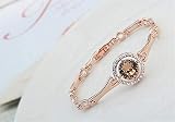 MIMOO Mode Bracklet Damenschmuck Leng Elegant Ziemlich Armband Mode Extravaganz Damenschmuck Österreichischen Kristall Armbanduhr-Armband (Light Peach)