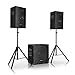 Produktbild auna Cube 1812 • 2.1 Aktiv PA-Set • 1600 W Gesamtleistung • 46 cm (18") Subwoofer • 2 x 30 cm (12") Lautsprecher • Bi-Amping Technologie • Echo • Bass- und Treble-Control • inkl. Zubehör • schwarz
