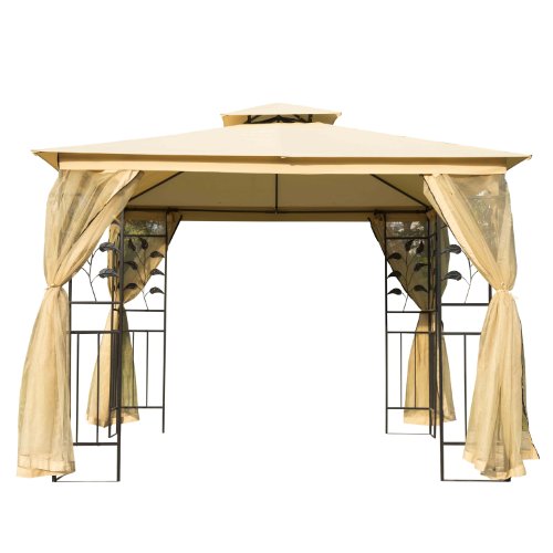 Outsunny® Luxus Pavillon Gartenpavillon Partyzelt Festzelt Gartenzelt Pagode 3×3 m - 2
