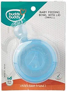 Buddsbuddy BB7005 Baby Feeding Bowl with Lid, Small, Blue