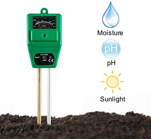GOGOLO 3 in 1 Soil Tester Kit Instant Moisture Meter Light Measurer Soil PH Meter Plant Tester for Farm Garden Lawn Herb, No Battery Needed