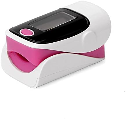 Hmhope Finger Pulse Oximeter OLED Double Color Display SpO2 PR Monitor Heart Rate Monitoring Simultaneously for Family Use 60x35x32mm , Rose Red