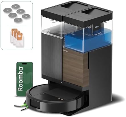 iRobot Roomba® Plus 576 Combo Robot Aspirapolvere Lavapavimenti con Stazione AutoWash™ Autosvuotante, 22.000 Pa, Lavaggio con Acqua Calda a 75°C, Mop Estensibili, AI + LiDAR