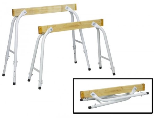 2x Arbeitsbock höhenverstellbar Klappbock Gerüstbock Unterstellbock Metallbock mit Holz Arbeitsböcke