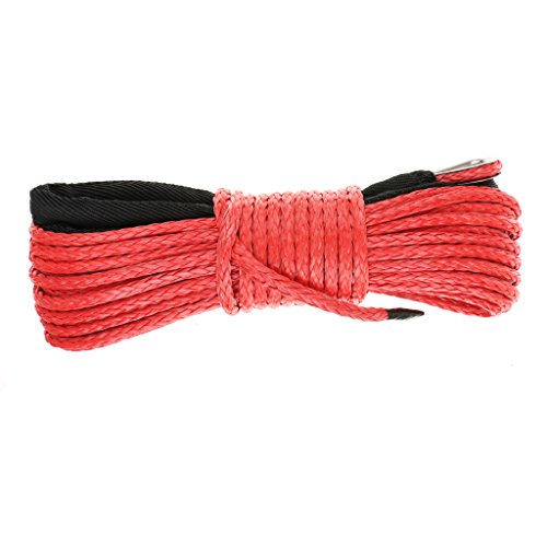 MagiDeal 1/4 "x 50ft Winch-Kabelsatz Seilwinde Seil Synthetischen Windenseil Stahlseil 7000lbs Mit Scheide Atv Utv Rot