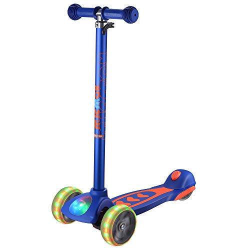 Banne Scooters for Boys Girls Height Adjustable Kids Scooter 3 Wheel with Headlight and Flashing Wheels