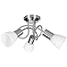 Produktbild Wohnling 3-flammige silbernfarbene LED Deckenlampe Fassung E14, Deckenleuchte Wohnzimmer Schlafzimmer Kinderzimmer, LED Lampe Diele, Chrom Spot Leuchte Flur