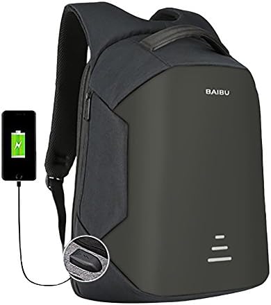 Anti-theft Backpack, ibella Business Bags with USB Charging Port Water Resistant School Bookbag for College Travel Backpack for 15.6 Inch Laptop Notebook