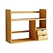 Produktbild DULPLAY Schreibtisch Bambus Bücherschrank,Für Kinder 3-Tier Mit schublade Verstellbar Desktop Verdickt Bücherregal Office Veranstalter Regal Rack-E 68x19x46cm(27x7x18)