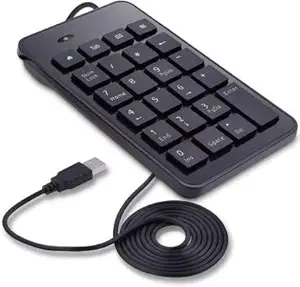 BLENDIA Numeric Keypad, USB Number Pad - Portable Wired Mini USB Keyboard, Wired USB Laptop Keyboard (Black)