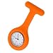 Sonline Nurses Brooch Silicone Rubber Tunic Fob Watch Orange