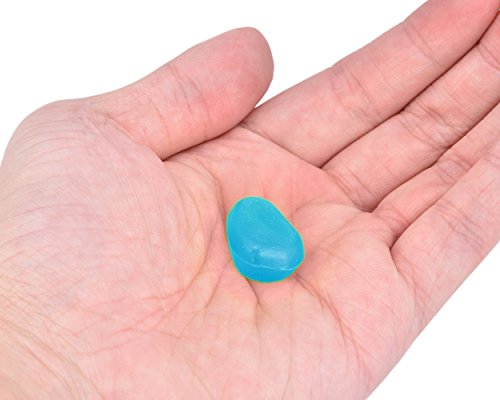 100 pcs Künstlich Hergestellte Glühen im dunklen Kiesel Leuchtsteine Nachtleuchtende Stein Leuchtkiesel Solarsteine für Aquarium/ Garten/ Rasen/ Terrasse Deko – Blau - 5