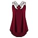 Produktbild Damen Sommer Strand Elegante Spaghettiträger Oberteile Vest Crop Tops Camisole DOLDOA Mode Tank Weste Cami T-Shirt Geburtstags Geschenk Für Frauen Mädchen Freundin (EU:38, Weinrot - 4)