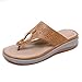 Produktbild Selling Damen Sandalen, Menschliche Art Mit Flacher Sandalen Und Hausschuhe Mit Prise Offener Zehen, Nähende Schuhe, Weiche Unterseite, Lässige Flip-Flops,Brown,37