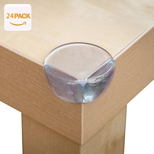 NewPI Safety Corner Protectors Guards, Corner Guards Baby with Double Sided Oily Adhesive, Table Corner Guards for Child and Baby with Sets Strong 3M Adhesive Tape,Transparent Circular, No Smell, 24-Pack .