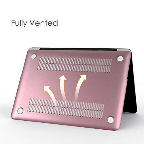 Fintie H  lle f  r MacBook Air 13 - Ultrad  nne Plastik Hartschale Schutzh  lle Snap Case f  r Apple MacBook Air 13 3 Zoll  A1466 A1369   Ros  gold