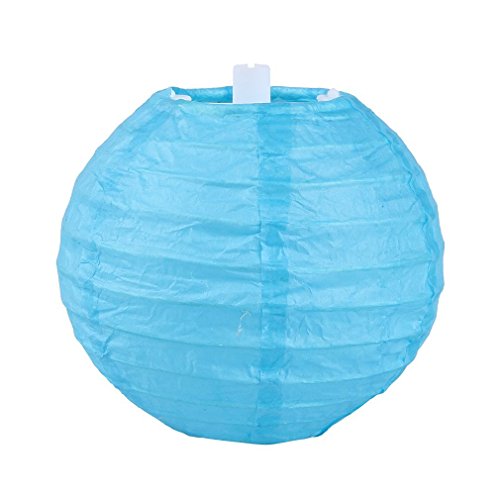 YL 9er. Papier Lampions Laternen Blau (10cm) - 2