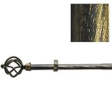 terminales barra cortina forja Riel forja Riel Chyc Barra Cortina Extensible Metal, Negro/Dorado, 19 Mm