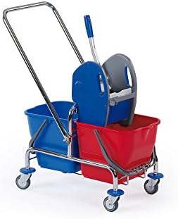 Floor Dofa 20 D Double Bucket Cart Chrome With Tow Bar 2 x 17 Litres
