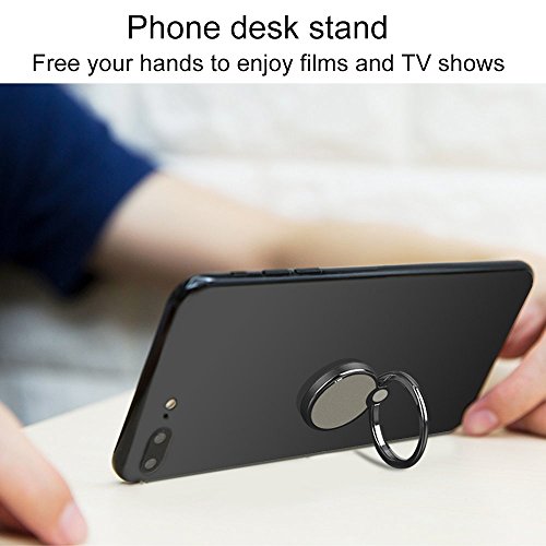 Anello Supporto Smartphone, SKYEE Anello Supporto Cellulare 360 Gradi Rotazionecon con Adesivi 3M, Gancio Anti-drop e chiusura antifurto, Universale Phone Holder, Grip And Stand per iPhone X 8 Smartphone e Tablets (Grigio)