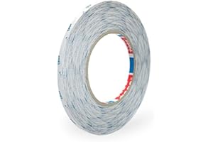 DPM TAPES Dwustronna naklejka z włókniny – Tesa 4943 – klej akrylowy z uchwytem TnT - DIY papier, tkaniny, wyroby skórzane, hobby, opakowanie, odporne na starzenie (6 mm x 50 m)