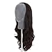 Zehui Womens Romantic 3/4 Full Hair Long Wavy Curly Half Wig Deep Brown