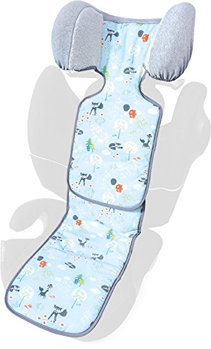 Preisvergleich Produktbild PRIEBES FRITZ Sitzauflage zweiteilig für Autositz Gruppe 2-3 / Sitzeinlage zum Wenden für Sommer und Winter / Schonbezug Kindersitz 100 % Baumwolle / waschbar & atmungsaktiv / einfache Befestigung, Design:füchse