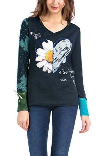 Desigual TS_Alba, Camiseta para Mujer, Azul XL