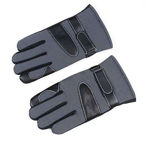 Preisvergleich Produktbild Herren Winterhandschuhe verdickte Skihandschuhe Plus samtige Motorradhandschuhe-grau