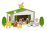 Houten kerststal by
