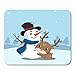 Produktbild Gaming Mauspad Red Hug Snowman Embraces Happy Deer in The Snow Abstract 11.8"x 9.8" Decor Office Nonslip Rubber Backing Mousepad Mouse Mat