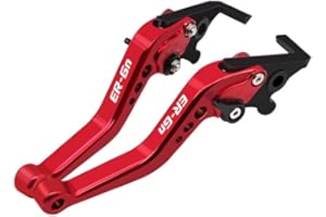 YP YUANPEI Pour er6n er6n 2006 2007 2008 moto levier de frein court réglable levier d'embrayage CNC accessoires de moto (rouge)