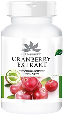 Herbadirekt Cranberry capsules 25-fold concentrated, vegan, 90 capsules, without magnesium stearate