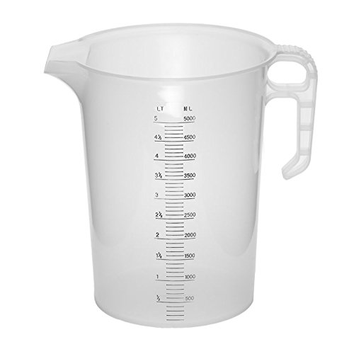 gardeners corner Hydroponics 5 Litre 5000ml Plastic Measuring Jug Cooking Baking Nutrients Water