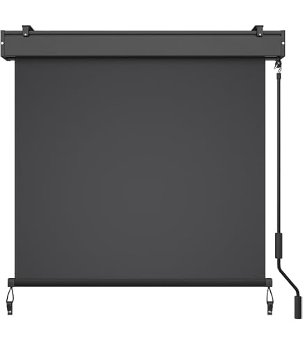 YUENFONG Senkrechtmarkise – Balkonrollo 140x140 Cm, Grau, UV-Schutz & Sichtschutz